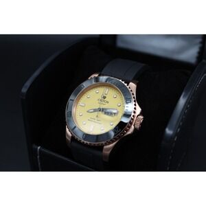Croton Sea Diver Limited Ed. CA301308 – Rose Tone / Yellow Dial – Swiss Quartz